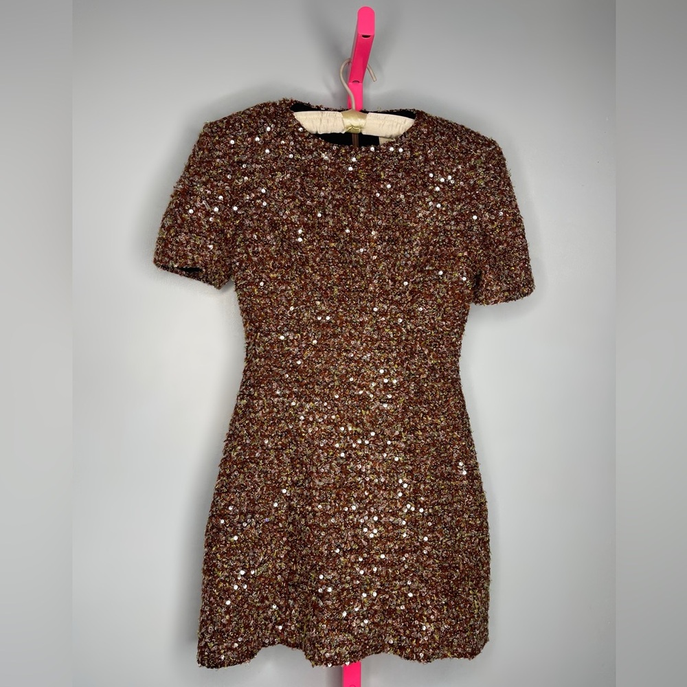 ChouChou Sequin Tweed Brown Mini Dress size small